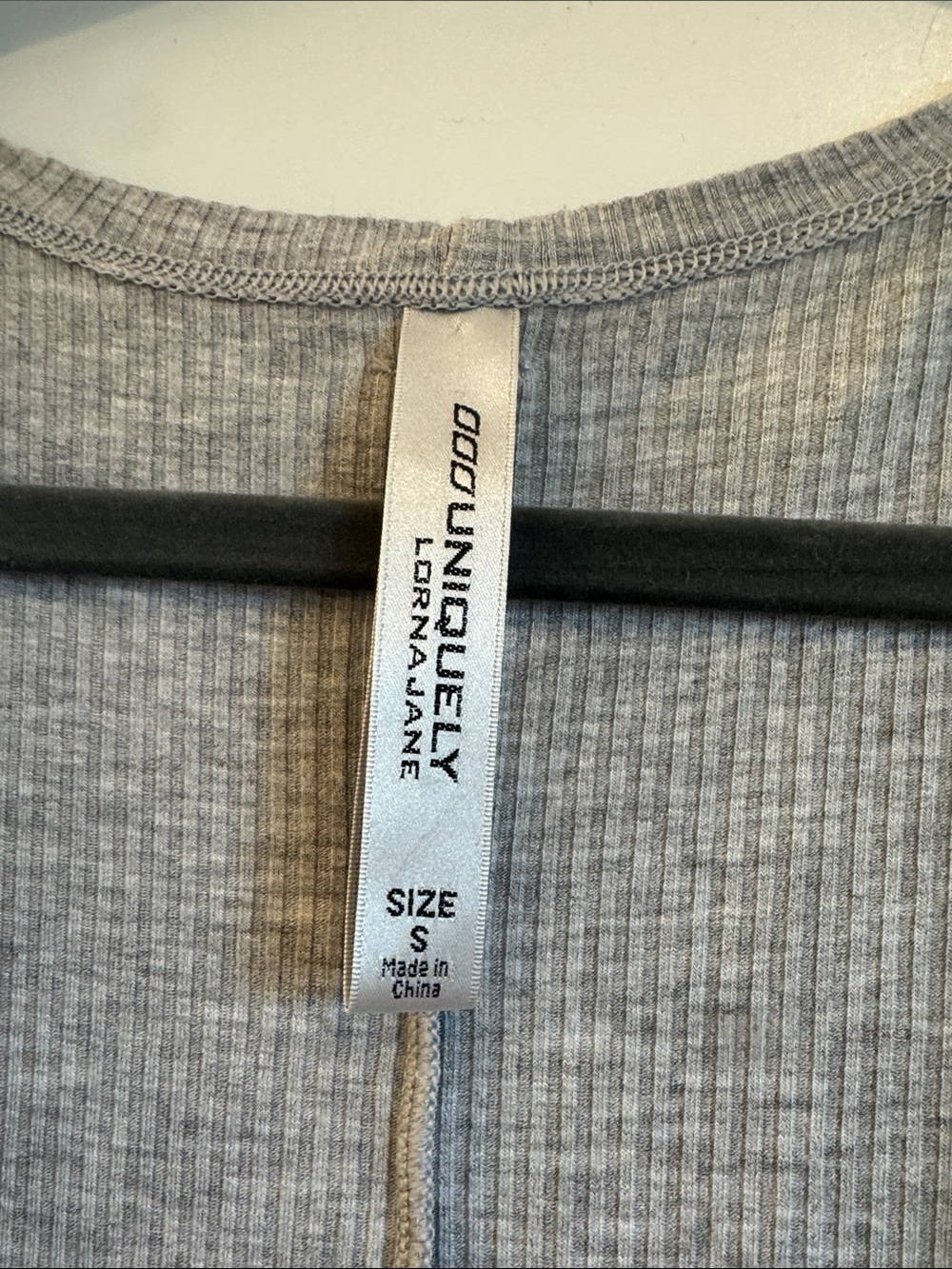 Ribbed Long Open-Front Robe - Light Gray - Picture 2 of 4